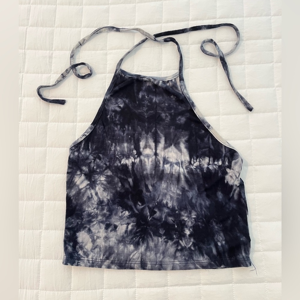 FULL TILT Blue Tie Dye Halter Top Size XS